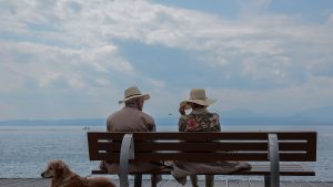 Older couple at boardwalk